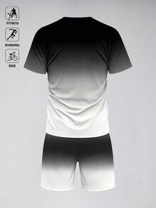Gym Rark 男士漸層圓領短袖舒適健身運動套裝，夏季，健身房 - 彩色 - 查看 2