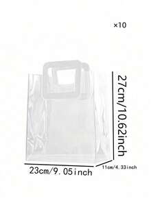 1/10 Túi tote PVC trong suốt dày dặn, bền chắc, chống thấm nước, chịu lực cao, dùng để gói quà tặng trong tiệc cưới, đựng kẹo, bánh quy, đồ ăn vặt số lượng lớn, túi xách tái sử dụng. - Túi đóng gói - Xem 12
