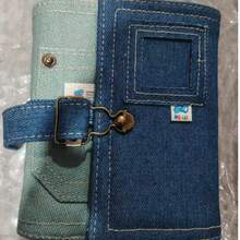 A Personalized Jeans Fabric Notebook, Original Design Personalized Hong Kong Blank Binder Notebook, Personalized Creative Travel Notebook, Notebook A6 Size With A7 Blank Inner Page, Personalized Portable Notebook - Multicolor - View 4