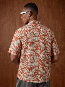 AKNOTIC Manfinity RSRT Men's Short Sleeve Woven Beach Shirt With Plant Print - Multicolor - View 5