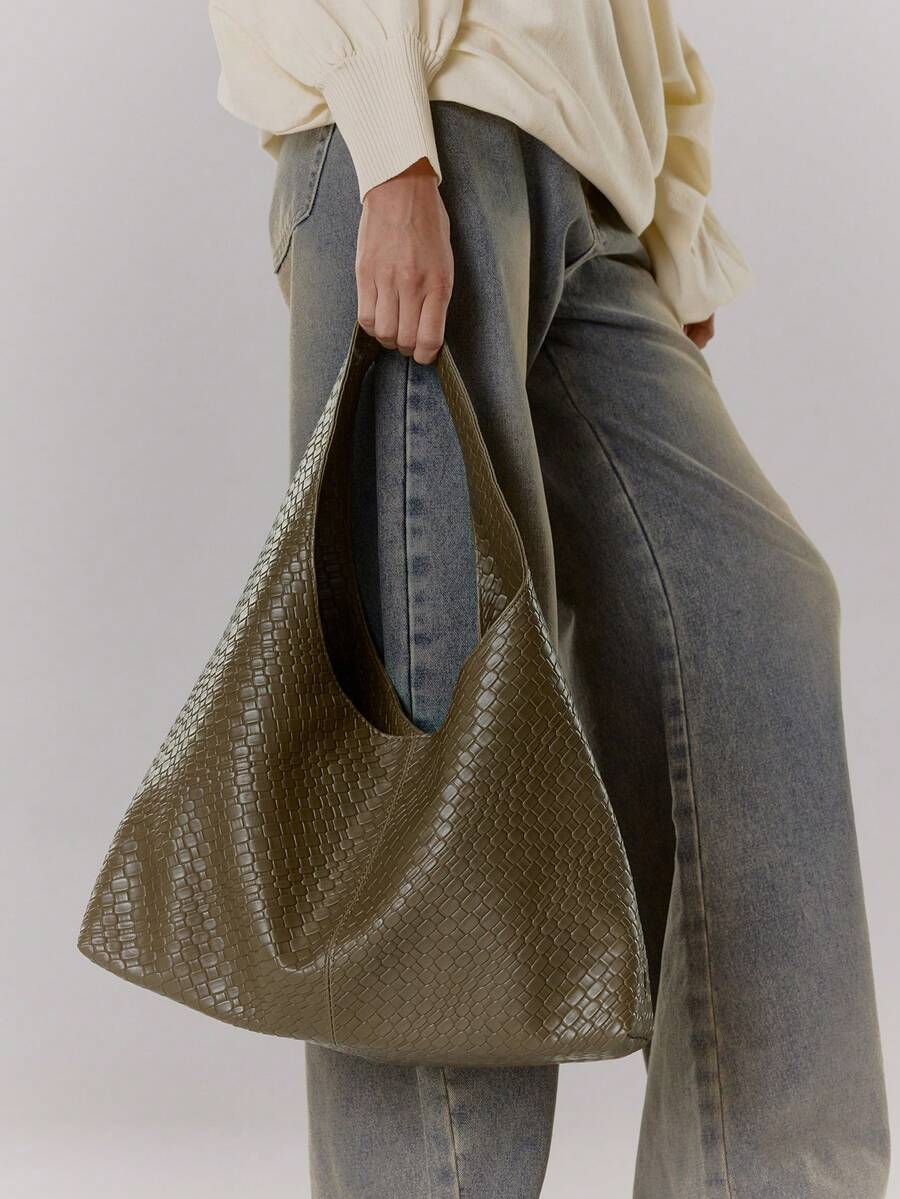 MUSERA Bolso bandolera de piel sintética, un nuevo y elegante bolso de mujer, que combina perfectamente con la ropa de mujer en todas las estaciones - Verde cocodrilo - Ver 1