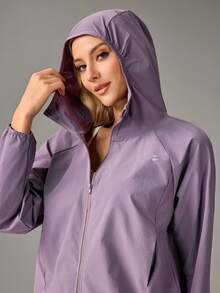 OutZeal Women Sun-Proof Jacket Gym Workout UV Protection Hood Outdoor Tops - Purple - View 10