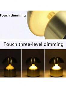 Modern Cordless Mushroom Touch Lamp, Dimmable Brightness, USB Rechargeable, Portable Adjustable Desk Lamp, Suitable For Home Decor, Bedside Or Tabletop, Perfect Holiday Gift - Multicolor - View 5