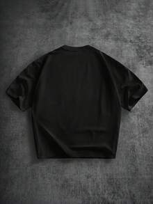 Manfinity  Stampa labbra in stile street oversize effetto invecchiato grigio,Strass,Camicia bianca a maniche corte con stampa a croce T Camicia,Adatto per l'estate,È un regalo divertente per il tuo fidanzato o per te stesso.. - nero - Visualizzare 2