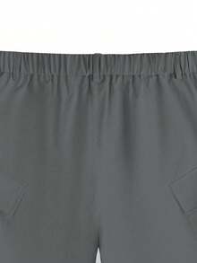 Manfinity Homme Men's Casual Solid Color Cargo Pants - smoke gray - View 3