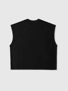 ROMWE MEN Men's Street Life Distressed Casual Tank Top - Black - View 2