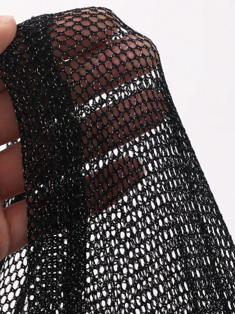 Men's Black Mesh Fabric Cover Up