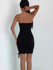 Ronhire Cut Out Tube Bodycon Dress,Party/Nightclub Outfits Elegant Summer Black - Black - View 2
