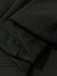 Solid Color Fitted Tank Top For Summer Vacation - Black - View 4