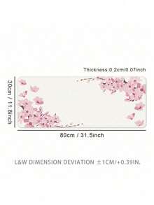 1 Pack Large Pink Peach Blossom Pattern Gaming Mouse Pad Keyboard Desk Mat Non Slip Rubber Base Stitched Edge Washable Computer Mat Office Home Laptop Pad Multiple Sizes Available - Pink Peach Blossoms - View 9