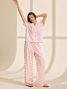 SHEIN Tall 女士日常两件套服装 - 粉色 - 查看 4