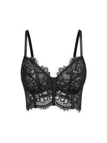 AltBold Small Size Sexy Goth Lace Underwire Bra For Women Black Summer - Black - View 3