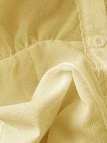 GlowEve Women's Solid Color Single-Breasted Peter Pan Collar Blouse - Yellow - View 5