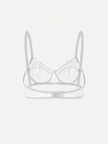 Bella Beso 3pcs/Set Conjunto de sujetador cómodo sin aros con copa fina de encaje para mujer, unicolor para verano para verano - Multicolor - Ver 11