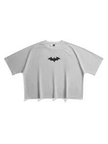BATMAN X SHEIN STYNVO Men's Casual Contrast Color Bat Print T-Shirt, Summer - Grey - View 2