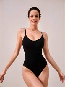 Veilyse 1pc Seamless Women's One-Piece Shapewearfor Summer - Black - View 7