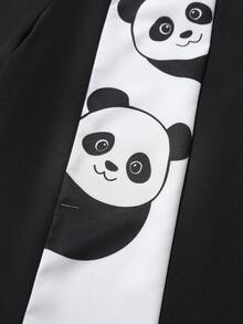Manfinity Hypemode Men's Summer Casual Colorblock Panda Print Shirt - Black - View 6