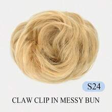 Tóc giả búi rối kẹp càng cua, tóc giả búi xoăn gợn sóng, tóc giả buộc búi scrunchie cho nữ, màu nâu trung bình có highlight, tóc giả búi kẹp càng cua, tóc giả búi rối, tóc giả buộc búi scrunchie cho nữ, màu nâu trung bình có highlight, tóc giả búi kẹp - Nhiều màu - Xem 29