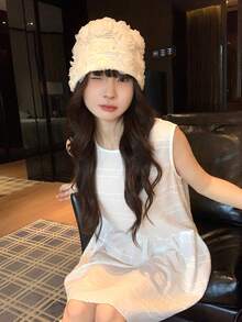 K-Vae Korean Style Basic Versatile Layered Sleeveless Mini Dress, Suitable For Commuting Golf White Summer - White - View 6