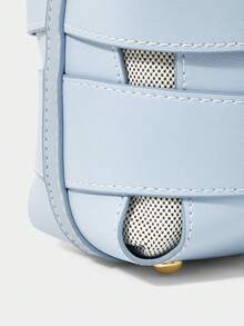 SHECARRY Women's Fashion Two-In-One Handbag, Fresh Light Blue Messenger Bucket Bag, Exquisite And Simple Hollow Craftsmanship, Suitable For Commuting, Daily Life, Shopping, Vacation, Travel, Matching - Light blue - View 7