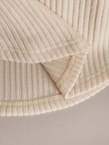 Cream White Casual Holiday Summer Tops For Women,One-Shoulder Basic Knitted Pit Fabric Brunch Tops, Date Commuting Wear WZQ7 - Apricot - View 4