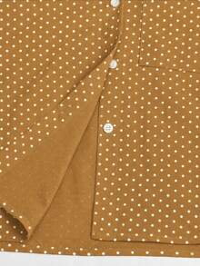 SHEIN Women's Casual Retro Vintage 70s Plaid Short-Sleeved Shirt, Polo Collar Design, Comfortable, Suitable For Back-To-School Season, Mustard Yellow Summer - Multicolor - View 4
