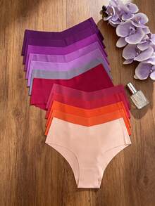 SHEIN 女款素色彈性腰舒適內褲 - 彩色 - 查看 3