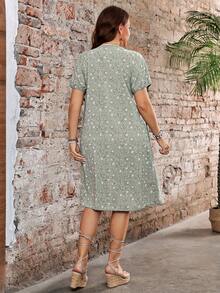 EMERY Vestido informal de talla de unicolor con botones delanteros, para el verano - Multicolor - Ver 2