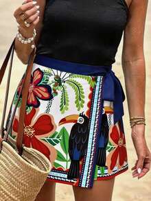 Flora Isola Flora Isola Vacation Bohemian Girlisim Pastal Floral, Animal, Geometric Pattern Women's Skirt Golf Summer - Multicolor - View 1