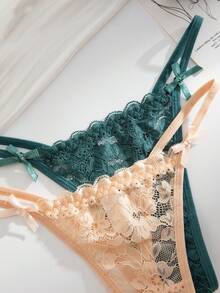 Lullawish 12 chiếc/gói quần lót ren gợi cảm G-string lãng mạn cho phụ nữ, đồ lót nhiều màu sắc - Nhiều màu - Xem 8