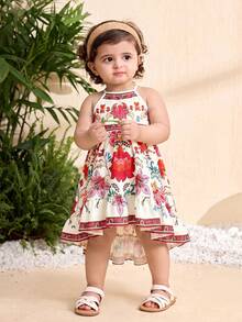 Travachic KIDS Travachic KIDS 女嬰優雅可愛花卉無袖度假洋裝，夏季 - 彩色 - 查看 3