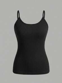Comfortcana Plus Size Women's Black White 2 Pieces Casual Camisole Set, Suitable For Summer Holiday - Multicolor - View 4