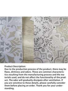 1pc Gray & White Floral Pattern Wall Sticker, Elegant PVC Self-Adhesive Removable Flat Wall Paper, Suitable For Home, Kitchen, Room, Wall Decor - multicolor - View 9