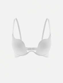 Bella Beso Solid Adjustable Strap Underwire Bra, Lingeriefor Summerfor Summer - White - View 1