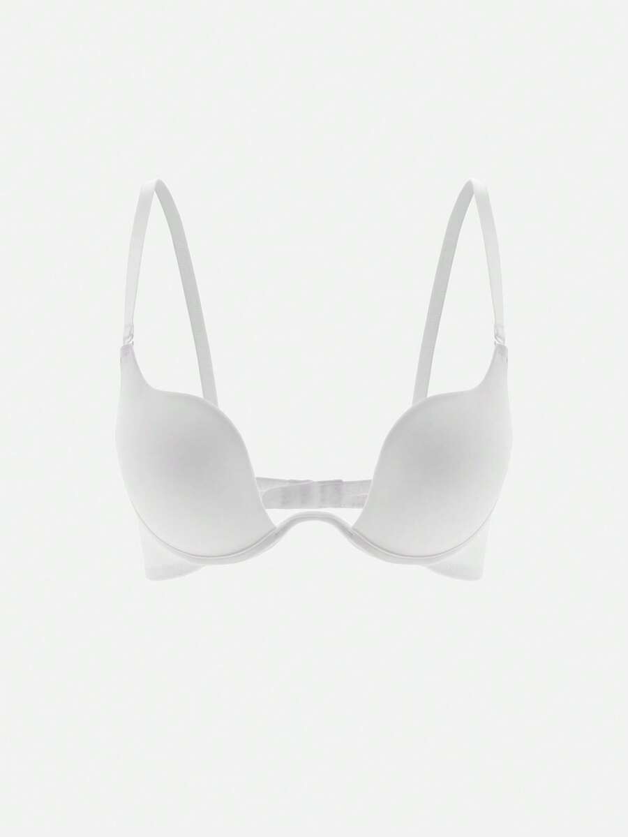 Bella Beso Solid Adjustable Strap Underwire Bra, Lingeriefor Summerfor Summer - White - View 1