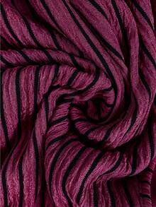 SHEIN Clasi Plus Size Women's Solid Color Textured 2-Piece Set, Sleeveless Crew Neck Button Bodysuit High Waist Loose Straight Pants, Vacation Brunch Casual - Red Violet - View 3
