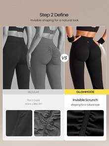 GLOWMODE Quần legging ống loe 31" FeatherFit™-Sculpt Beyond The Flare nâng mông, kiểm soát bụng, nén định hình với đường may tạo dáng, có túi hai bên, cường độ trung bình cho tập luyện, chạy bộ, workout, gym và fitness - màu đen - Xem 4