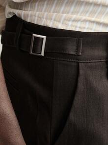 ROMWE MEN Street Life Men's Casual Versatile Pocket Button Shorts For Daily Wear - Coffee Brown - View 7