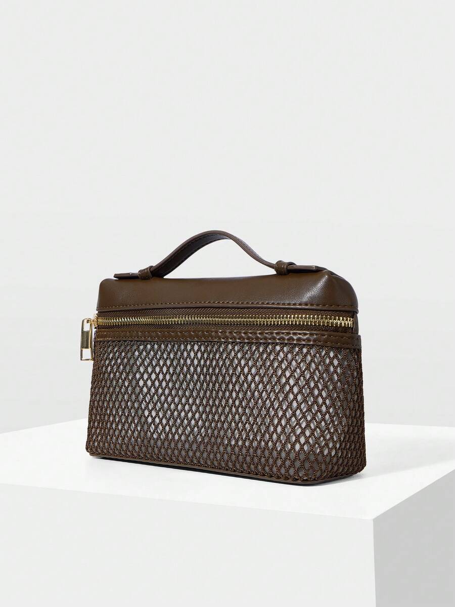 MOTF PREMIUM WOMEN'S STYLISH AND ELEGANT HANDBAGS, EXQUISITE BOX BAGS, SUITABLE FOR DAILY COMMUTING, DATING AND SHOPPING - Mesh brown - View 2
