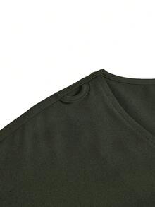 TaskEZ 2pcs Women Healthcare Uniform - Solid Color V-Neck Blouse & Slit Long Pants, Scrub Sets - Army Green - View 8