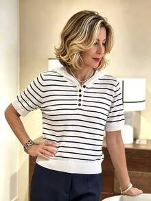 SHEIN Franclia Áo len ngắn tay có mũ, kiểu ombre dành cho nữ - Nhiều màu - Xem 3