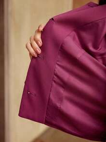 ZEYLAH Veste régulière à manches longues ornée de sequins, boutonnage simple, à la mode pour femmes - Fushia - Voir 7