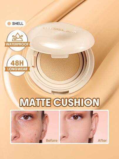SHEGLAM Lock & Go Long-Lasting 氣墊粉餅-Shell 品牌 美容 化妝 化妝品 適合女性與女孩 完美搭配夏季春季 Y2K 時尚 流行 生日 母親節禮物 假期 派對準備就緒 最佳顏色