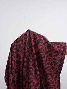 SHEIN EZwear Y2K 时尚豹纹吊带褶皱修身连衣裙，休闲夏季 - 紅色 - 查看 8