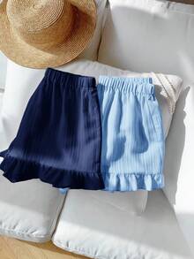 Comfortcana 2件組夏季休閒度假荷葉邊鬆身短褲 - 彩色 - 查看 7
