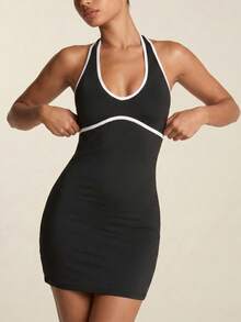 SHEIN BAE Women's Casual Racerback Sleeveless Dress - Black - View 8