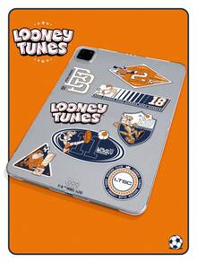 LOONEY TUNES X SHEIN 1個 Looney Tunes 全角色足球貼紙印花透明平板電腦保護殼，透明防震 TPU 殼，適用於 10.2"/10.9"/11"/12.9" 平板電腦，可愛卡通保護殼，適合學生與粉絲，開學、生日、聖誕節及新年的絕佳禮物選擇 - 無色 - 查看 3