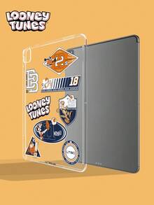 LOONEY TUNES X SHEIN 1個 Looney Tunes 全角色足球貼紙印花透明平板電腦保護殼，透明防震 TPU 殼，適用於 10.2"/10.9"/11"/12.9" 平板電腦，可愛卡通保護殼，適合學生與粉絲，開學、生日、聖誕節及新年的絕佳禮物選擇 - 無色 - 查看 2