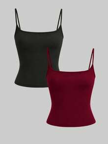 INAWLY Solva Women's Solid Color Fitted Backless Summer Casual Camisole - Multicolor - View 1