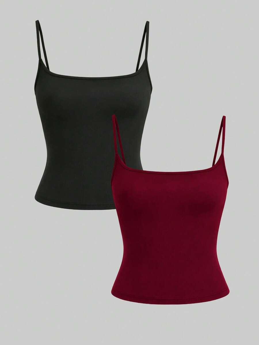 INAWLY Solva Women's Solid Color Fitted Backless Summer Casual Camisole - Multicolor - View 1